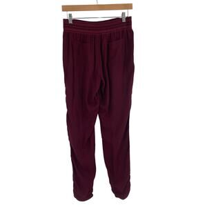So Embroidered Elastic Smocked Waist Boho Maroon Joggers NEW Medium